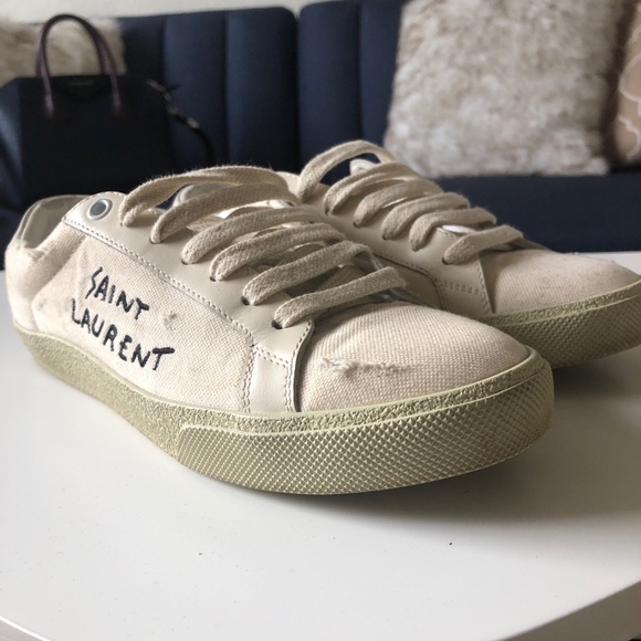saint laurent embroidered sneakers